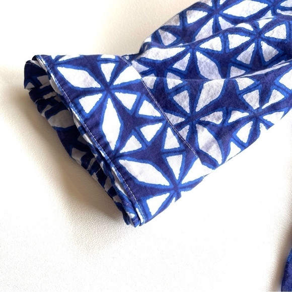 Chicos Blue White Shibori Print Button Up Size 1 Small - Picture 8 of 15